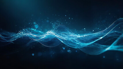 Abstract blue background, technology background, neon light artwork, glowing lines design.