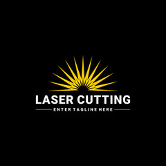 Laser Cutting logo design, laser cutting vector, vintage laser cutting
