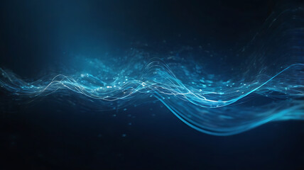 Abstract blue background, technology background, neon light artwork, glowing lines design.