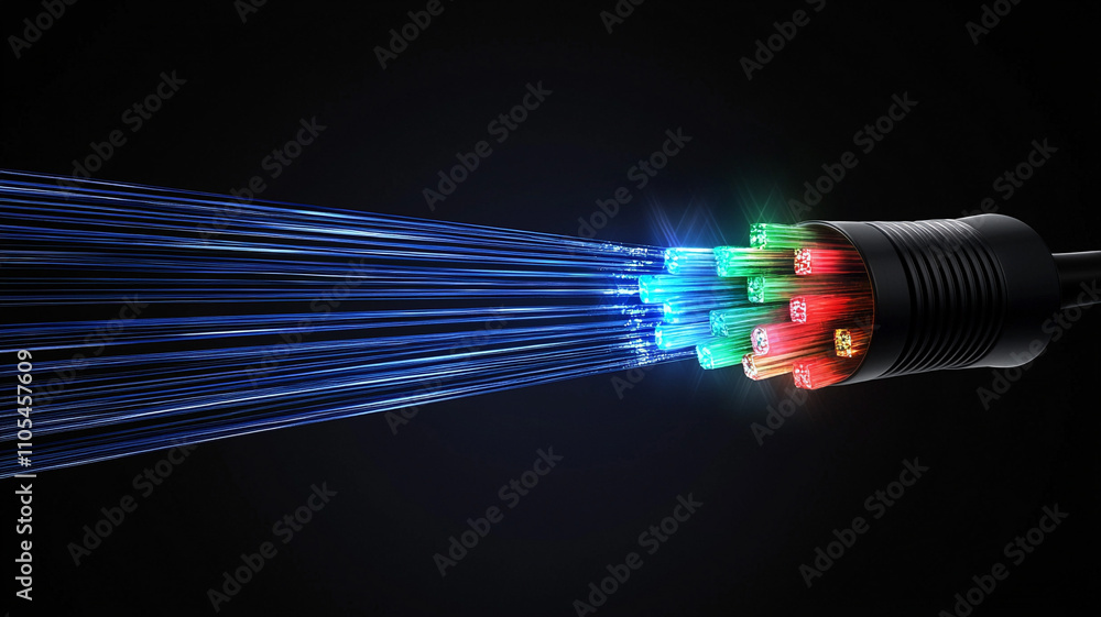 Aufkleber ai generated fiber optic technology showcase digital environment visual content modern display innov