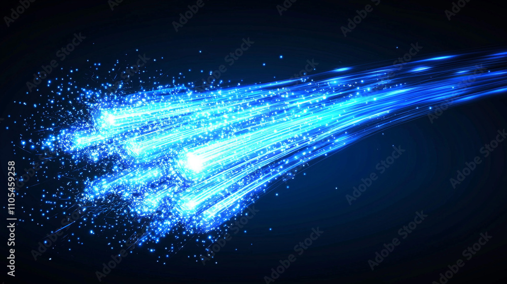 Poster dynamic ai generated light trails digital space graphic design abstract futuristic technology concep