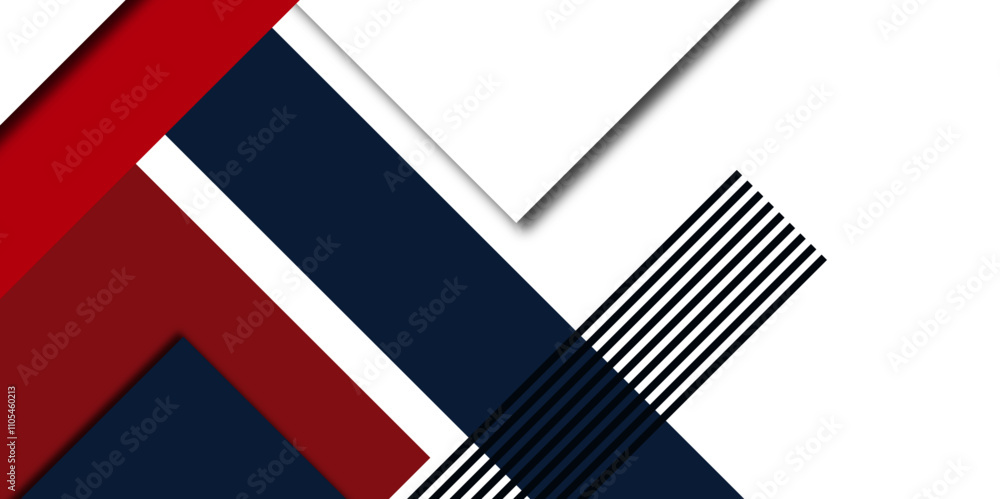 Poster modern red, blue abstract tech geometric shapes background. color abstract lines trendy geometric ba