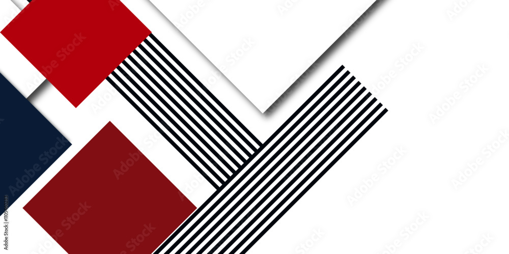 Aufkleber modern red, blue abstract tech geometric shapes background. color abstract lines trendy geometric ba