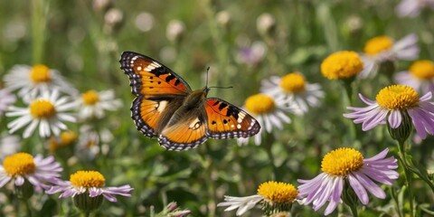 Butterfly in the flower grove