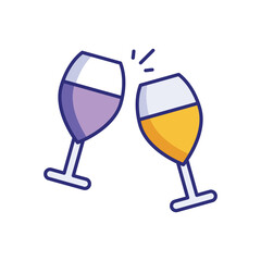 Champagne Glasses vector icon