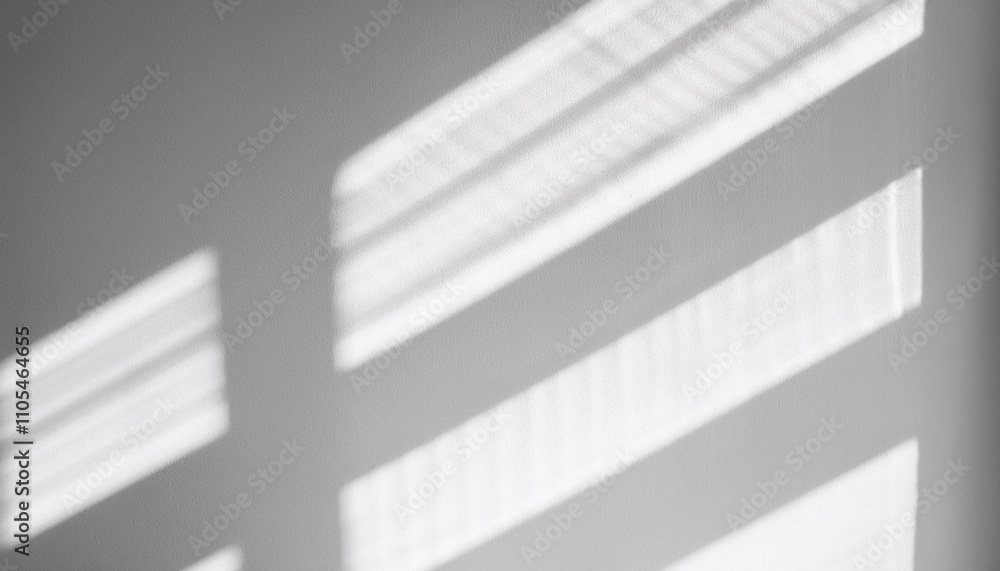 Aufkleber abstract light reflection and grey shadow from window on white wall background. gray window shadows 