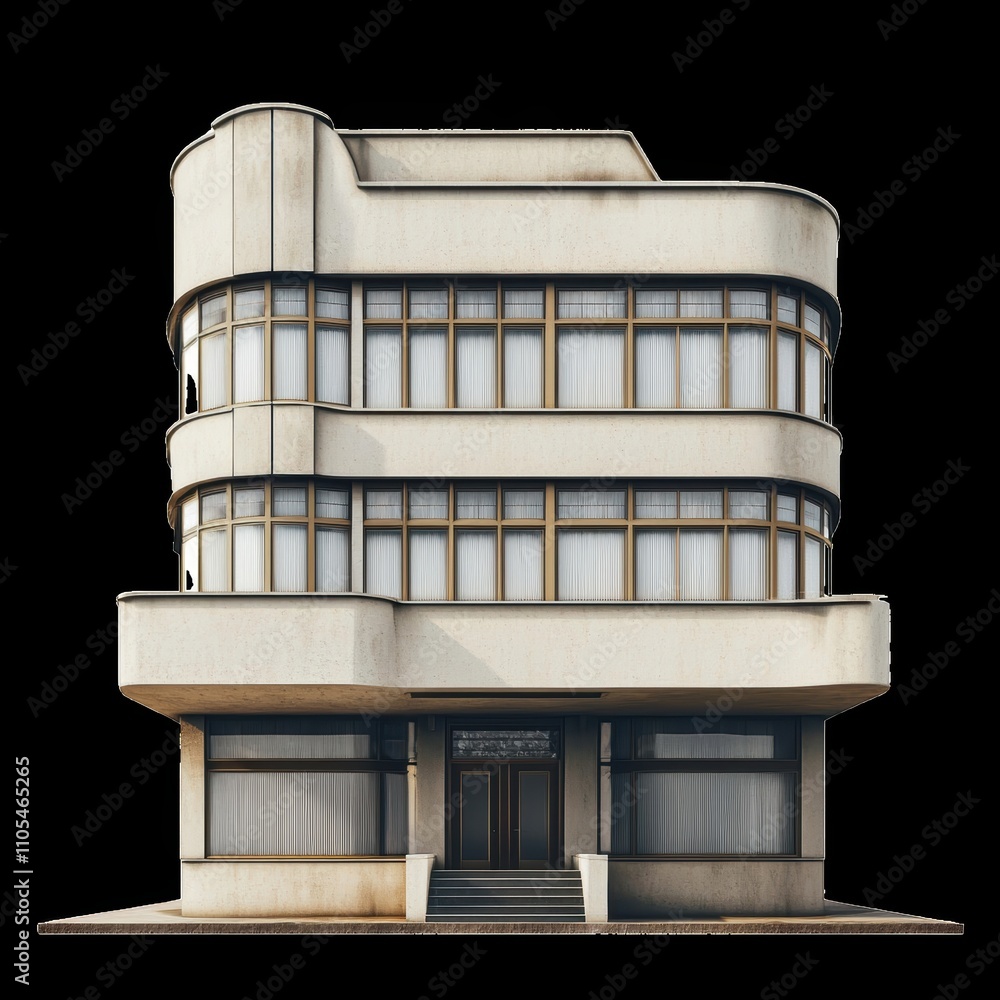 Aufkleber modern architecture of a unique building with glass and concrete design