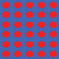 Download a vibrant seamless shape tile pattern in red and blue. Perfect vector template for creative designs, backgrounds, wallpapers, and modern projects. Fully customizable and ready to use.