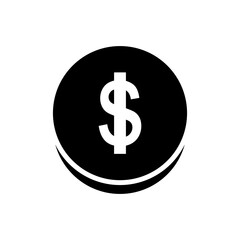 Coin Dollar icon. Finance icons. Business Icons, money signs. Money silhouette collection.