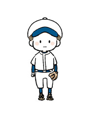 スタンバイする野球少年