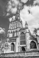 Fototapeta premium Bristol, England, UK: The gothic church of Saint Mary Redcliffe in black and white