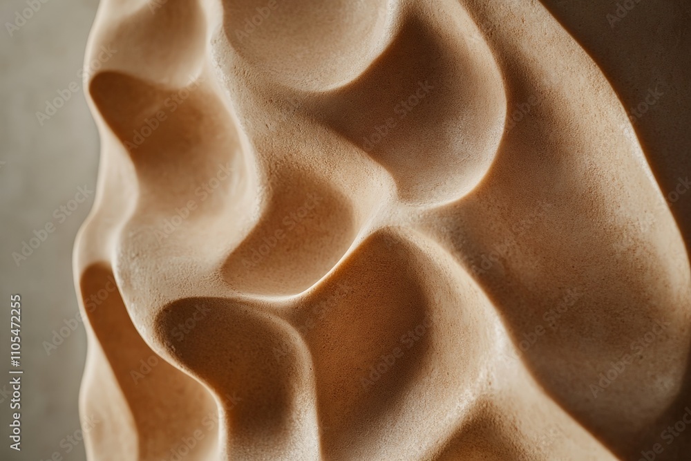 Poster This image captures detailed abstract forms resembling natural sandstone with flowing curves, making it an intriguing, organic artistic style representation.