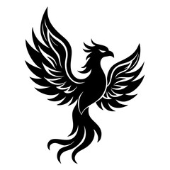 A stunning digital tattoo design of a majestic phoenix, symbolizing rebirth and transformation, perfect for body art and creative inspiration.