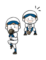 試合中の野球少年