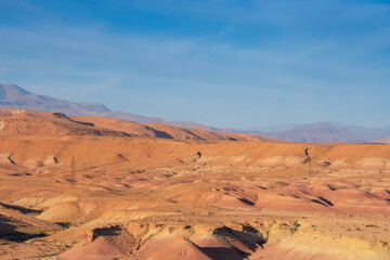 View of the Magnificent Landscape of the Sahara Desert in Morocco