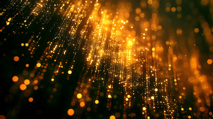 Golden Abstract Background, Sparkling Lights Illustration