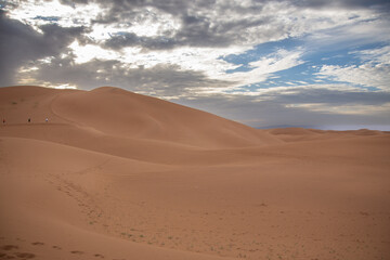 View of the Magnificent Landscape of the Sahara Desert in Morocco