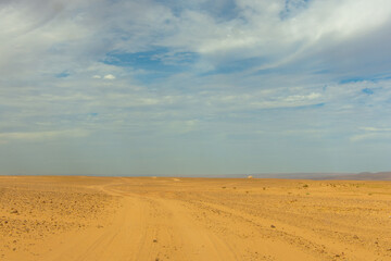 View of the Magnificent Landscape of the Sahara Desert in Morocco