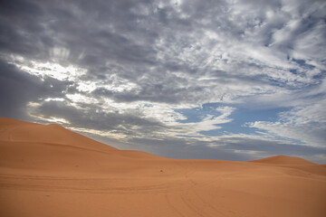 Naklejka premium View of the Magnificent Landscape of the Sahara Desert in Morocco