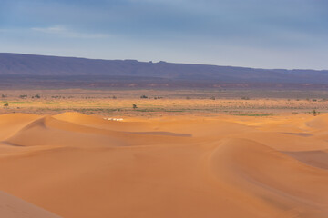 View of the Magnificent Landscape of the Sahara Desert in Morocco