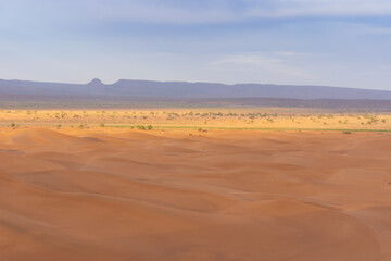 View of the Magnificent Landscape of the Sahara Desert in Morocco