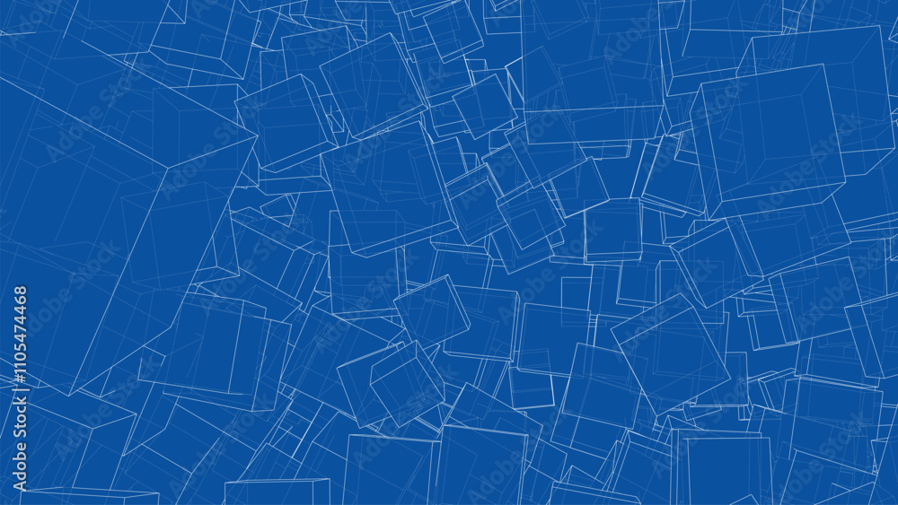 Poster wireframe boxes. sketch style