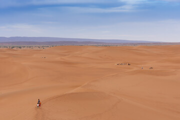 View of the Magnificent Landscape of the Sahara Desert in Morocco