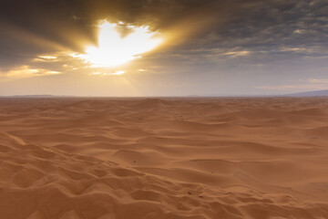 View of the Magnificent Landscape of the Sahara Desert in Morocco
