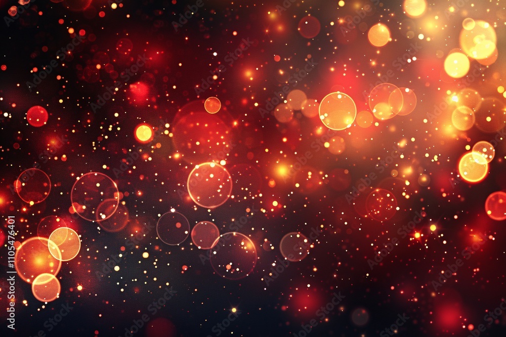 Aufkleber a vibrant display of glowing circles and sparkling lights creates an abstract design. warm tones of 