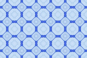 Naklejka premium Seamless Blue Geometric Lattice Pattern on a Light Background.