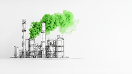 Obraz premium A green industrial plant is an example of sustainable and renewable energy as well as efficiency.