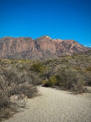 A red mountain range in the Chisos Mountains (Big Bend National Park, Texas, USA)