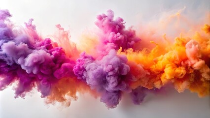 Fototapeta premium Abstract Colorful Smoke Cloud Formation A Vivid, Textured Swirl of Purple, Pink, and Orange Hues