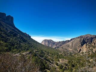 Green slope and valley on the Lost Mine Trail (Big Bend National Park, Texas, USA)