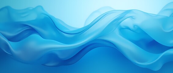 Fototapeta premium Abstract background made of translucent blue silk fabric