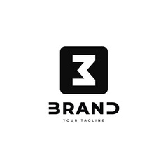 letter b brand modern minimalist logo design vector