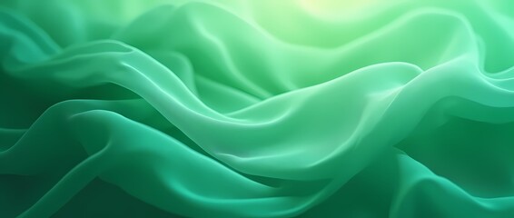 Obraz premium Abstract background made of translucent green silk fabric