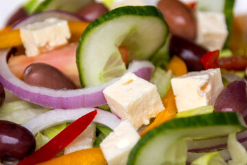 gros plan sur une salade à la grecque