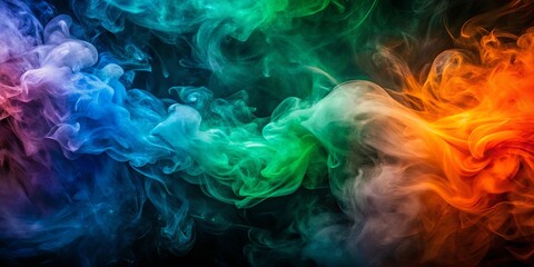 Fototapeta premium Abstract Swirling Colorful Smoke Design, Ideal for Backgrounds and Visuals