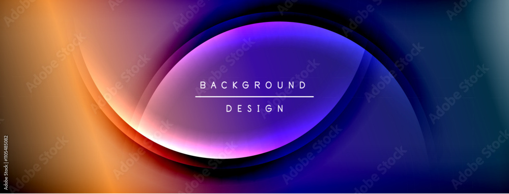 Poster Bright rainbow style color gradient with curve round shape line background. Vector Illustration For Wallpaper, Banner, Illustration, landing page