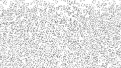 Wireframe Boxes. Sketch style