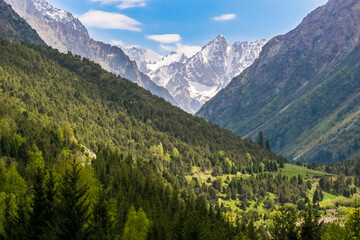 Ala Archa National Park with Ala Too mountains near Bishkek, Kyrgyzstan