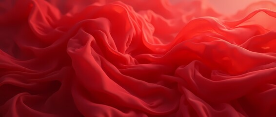 Obraz premium Abstract background made of translucent red silk fabric