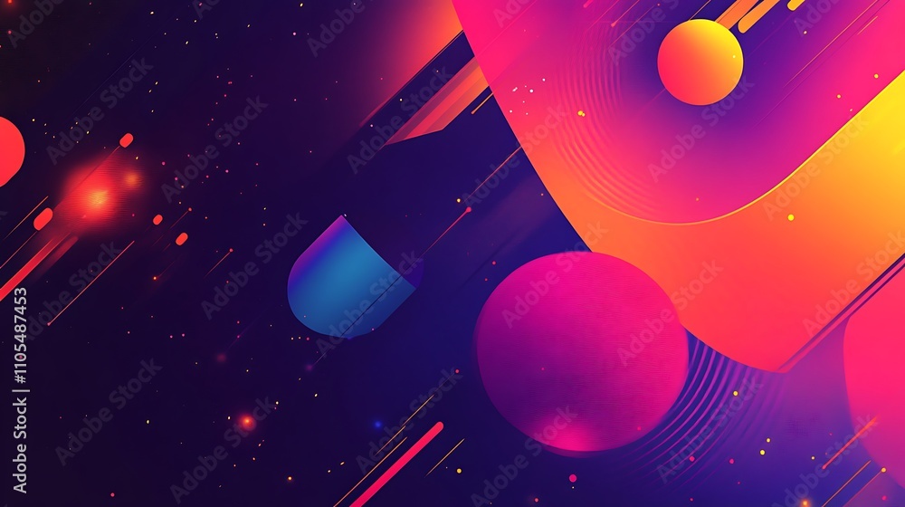 Poster abstract colorful shapes gradient background design