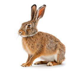Obraz premium european hare on white background