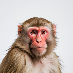 japanese macaque on white background