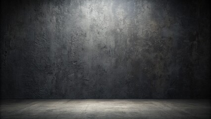 Dark Grey Textured Wall and Floor Background Scene