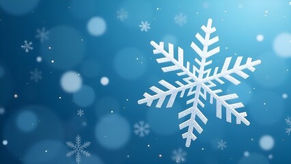 Snowflake on a magical blue background.