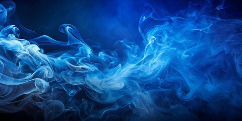 Obraz premium Abstract Swirling Blue Smoke, a Mystical and Ethereal Background