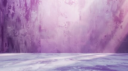 Studio backdrop with white and purple shadows for product display and text overlay